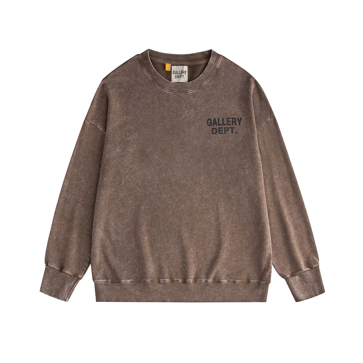 Gallery Dept Letter Logo Washed Terry Round Neck Sweater for Men and Women