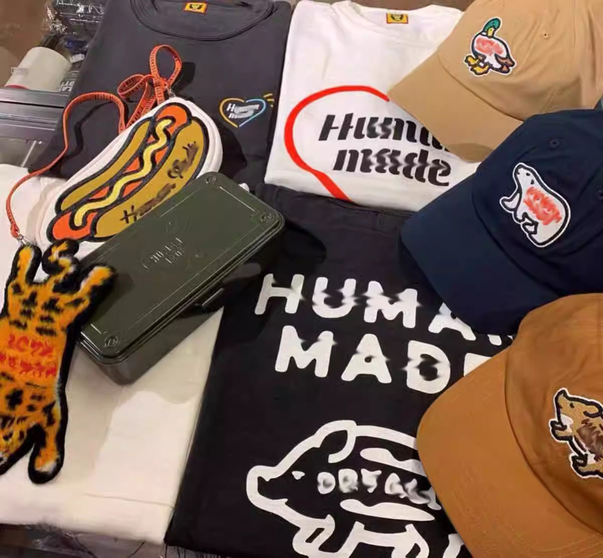 human made hat Japanese pig polar bear duck embroidered baseball cap soft top retro trendy peaked cap for women