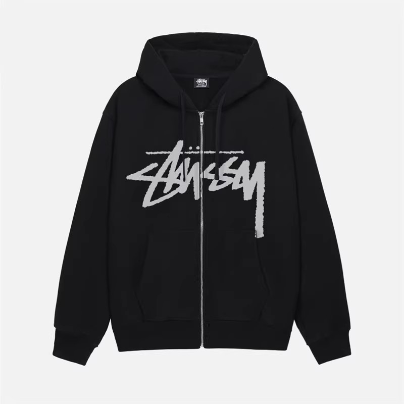 Fashion brand Stussy Basic zipper sweater men’s Stussy autumn and winter cardigan casual loose jacket women’s couple style