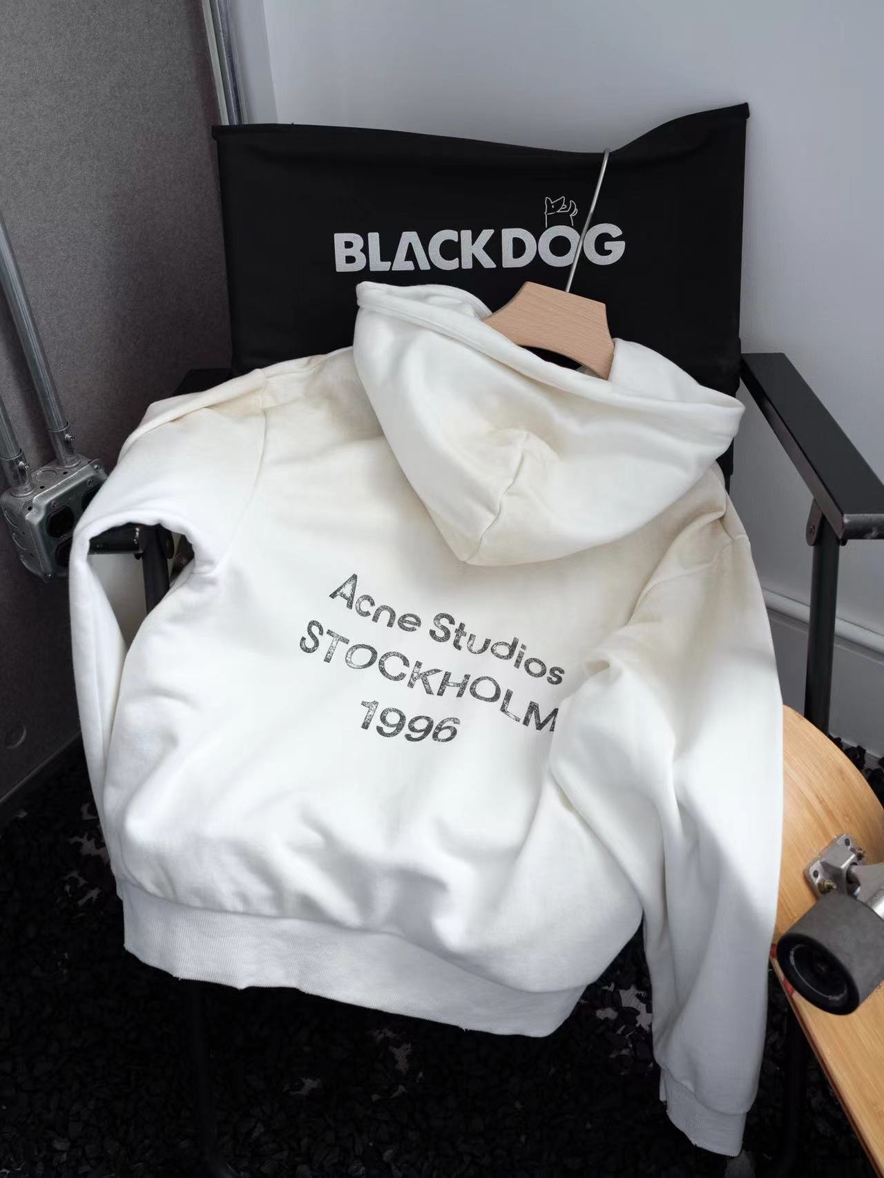 Top version AS 24SS new back 1996 letter printing heavy industry washed worn-out gradient hooded sweater