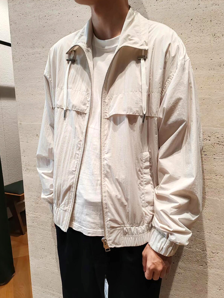 ami S*per luxury french designer model top couple outdoor chadesiel stand collar short lightweight jacket jacket