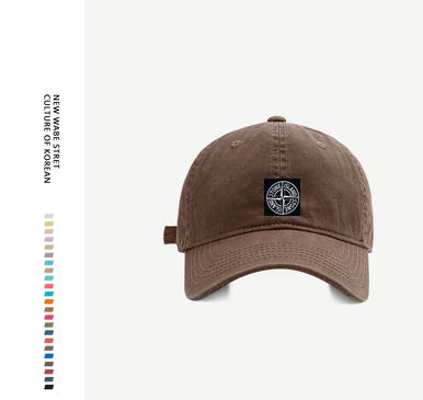 Genuine goods verified stone baseball cap compass embroidered peaked cap sun protection for men and women curved brim sun hat