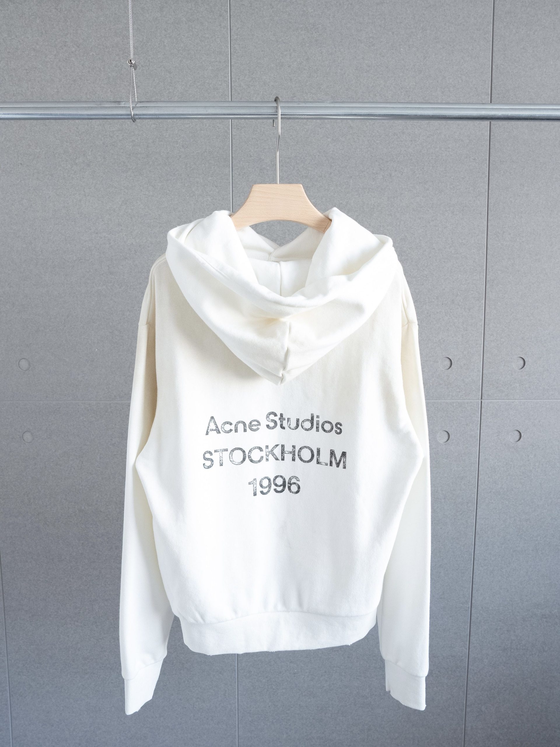 Top version AS 24SS new back 1996 letter printing heavy industry washed worn-out gradient hooded sweater