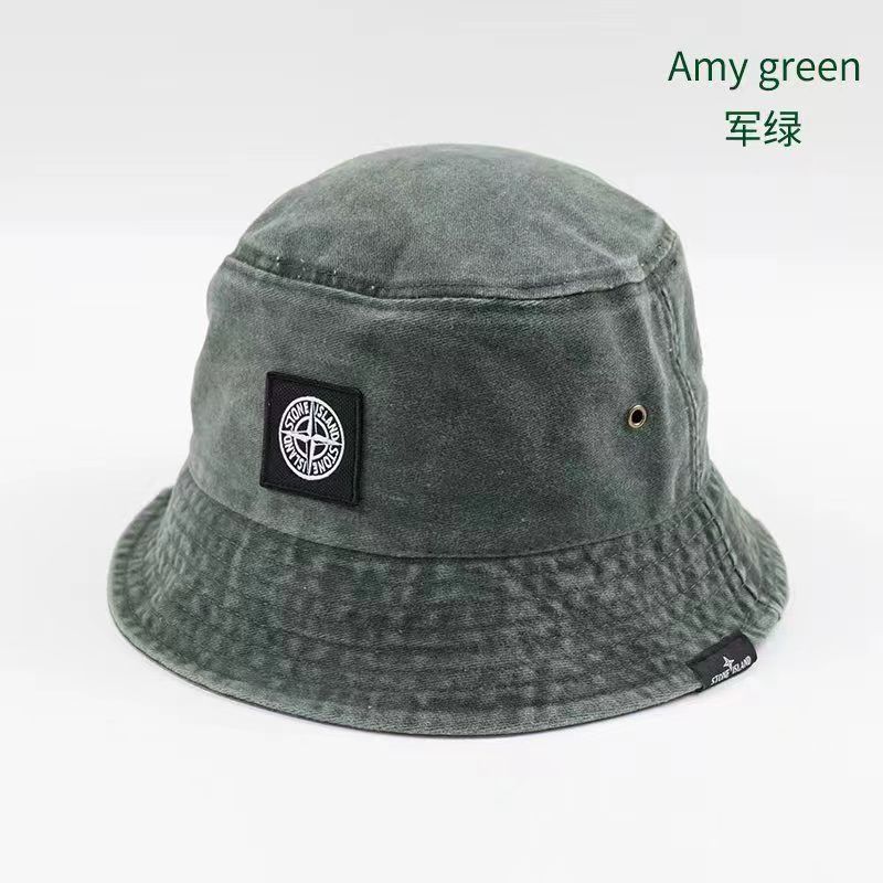 Stone Island men’s and women’s trendy fashion fisherman hat nylon quick-drying drawstring sun protection sun hat outdoor climbing hat