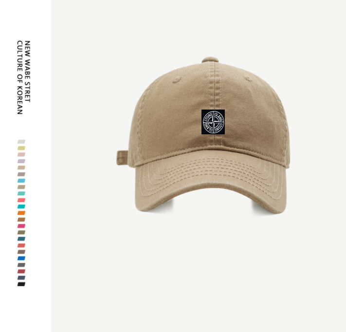 Genuine goods verified stone baseball cap compass embroidered peaked cap sun protection for men and women curved brim sun hat