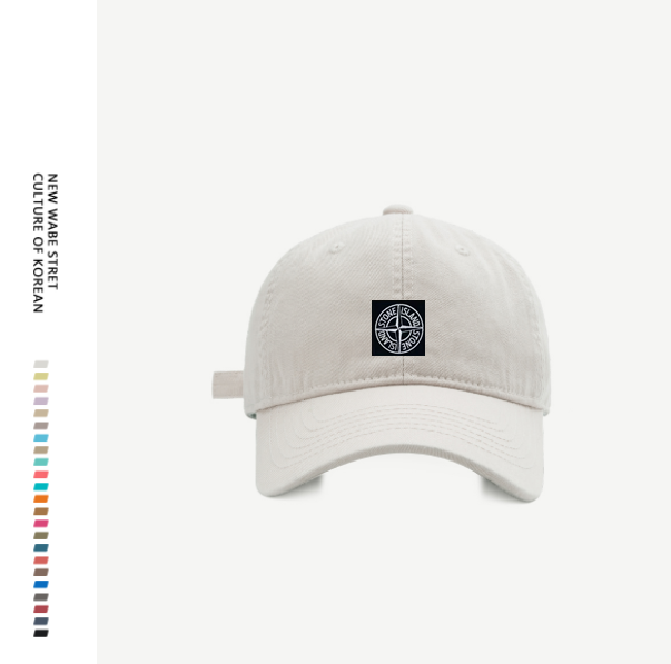 Genuine goods verified stone baseball cap compass embroidered peaked cap sun protection for men and women curved brim sun hat