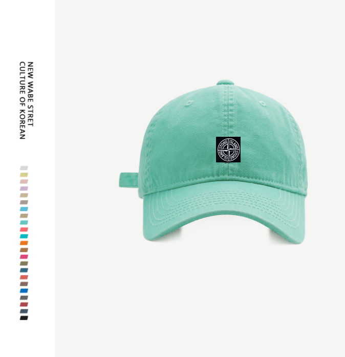 Genuine goods verified stone baseball cap compass embroidered peaked cap sun protection for men and women curved brim sun hat