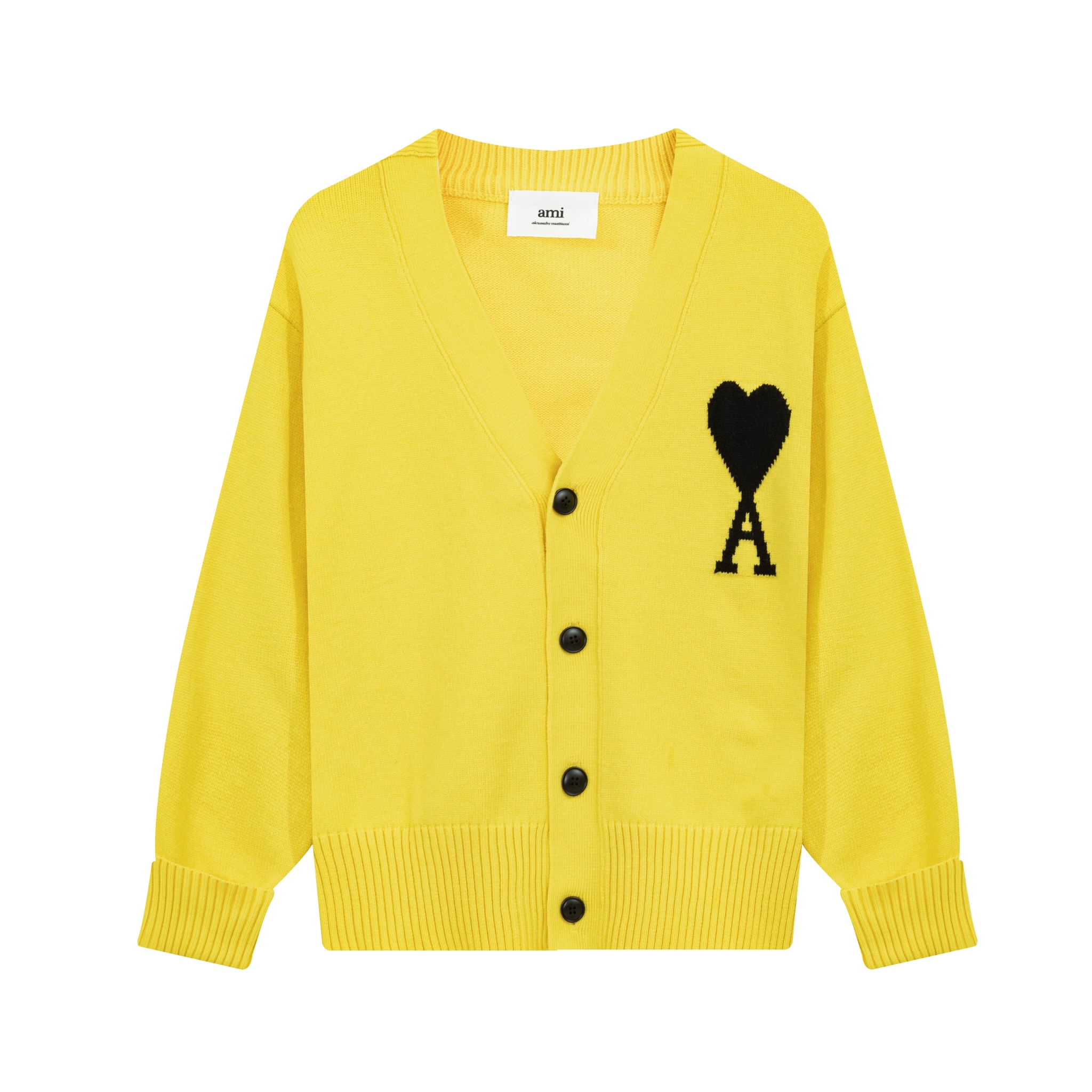 Ami Paris love sweater jacquard cardigan V-neck wool sweater loose men’s and women’s same style couple coat