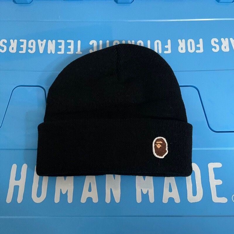 Split Japanese ape head woolen cap embroidery beanie hat tide autumn winter couple vintage knitted hat